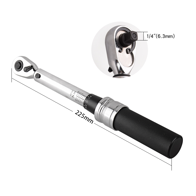 Torque Wrench - 1/4インチハンドツール 1-25Nm高精度精密バイク・車修理用調整可能ソケットラチェットスパナレンチトルクセット