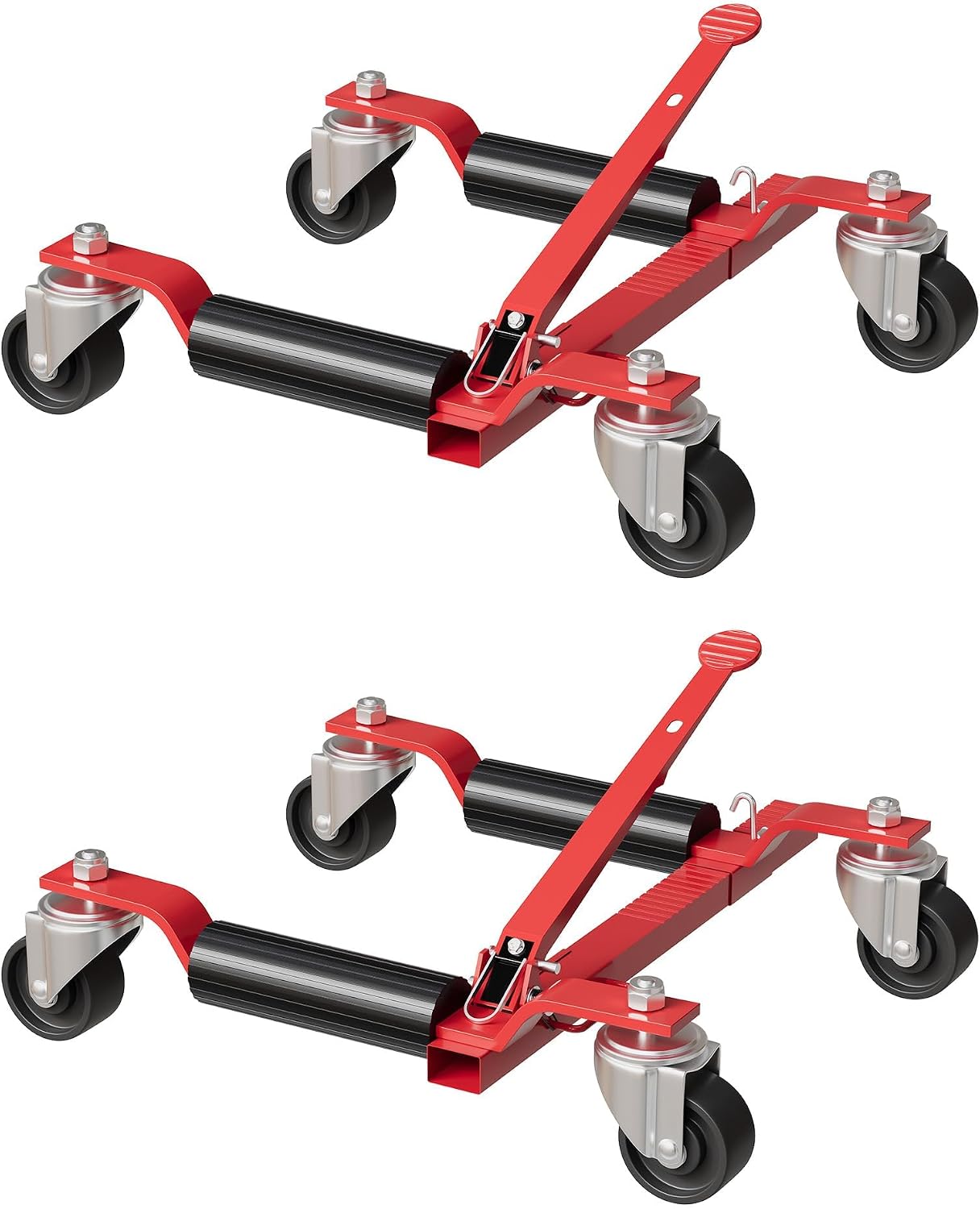 Car Jack - Tacleekii 2個セット 車用ホイールドリー ジャッキ 1500LBS耐荷重 メカニカルラチェットペダル付き、頑丈な車両ポジショニングジャッキ