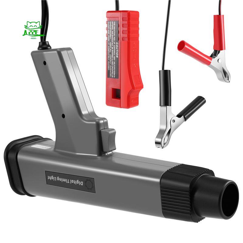 Timing Light Gun - A22E-12V 車用デジタルエンジンタイミングライト LED ディスプレイ付き点火タイミングストロボライト誘導タイミングランプ