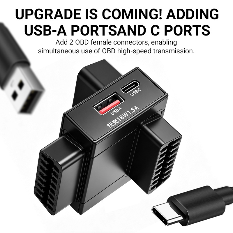 OBD2 スプリッターアダプター（1対2）、18W急速充電対 - Car Diagnostic Tool のレビューと価格