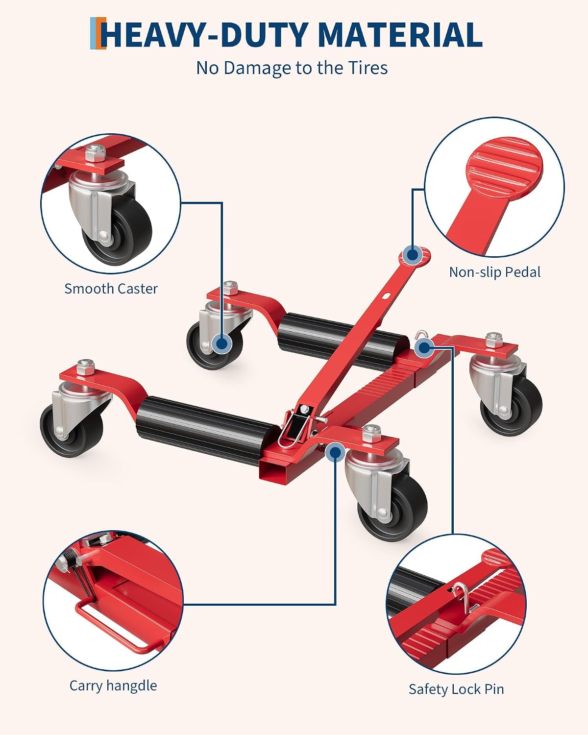 Tacleekii 2個セット 車用ホイールドリー ジャッキ - Car Jack のレビューと価格